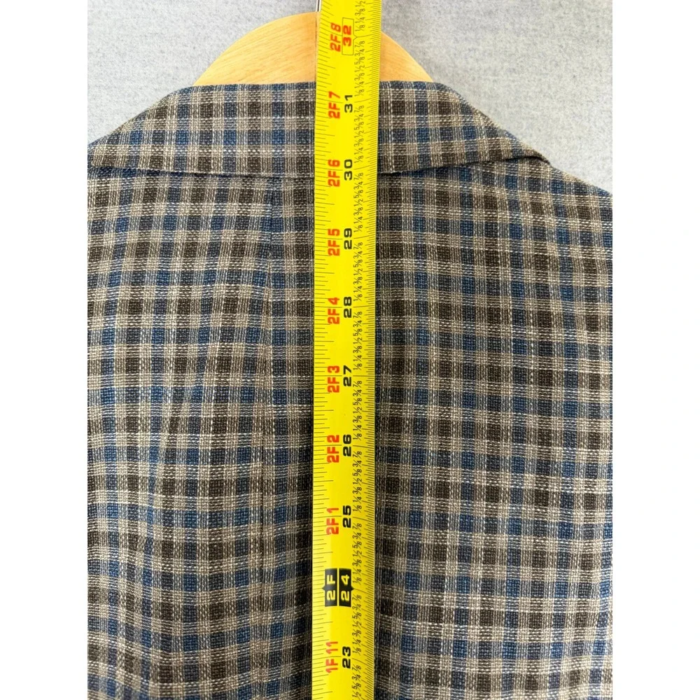 Brooks Brothers Regent Fit Blazer 46R Mens Brown Blue Check Wool Sport Coat